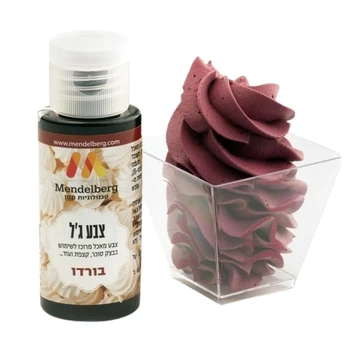 צבע מאכל ג'ל בורדו מנדלברג 32 מ"ל