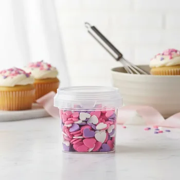 סוכריות לקישוט בצורות - לבבות לבן סגול ורוד - 70 גרם