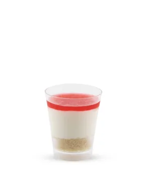 כוס ממולאת קרמו שוקולד לבן עם ציפוי מירור תות - 9 יח באריזה