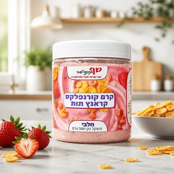קרם קורנפלקס קראנץ תות 500 גרם - חלבי