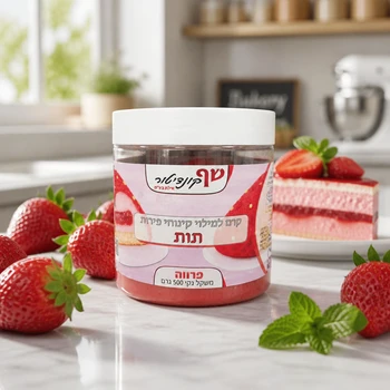קרם למילוי קינוחי פירות בטעם תות 500 גרם - פרווה