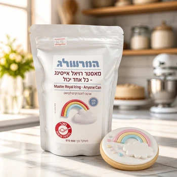 אבקה להכנת קרם לקישוט - מאסטר רויאל אייסינג לבן - 400 גרם